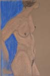 An blauer Wand